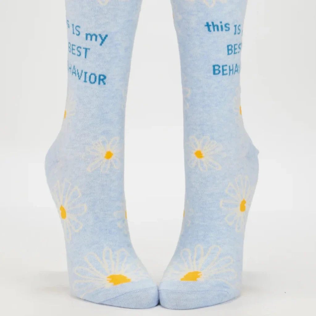 Blue Q : This Is My Best Behavior Crew Socks - Image 2
