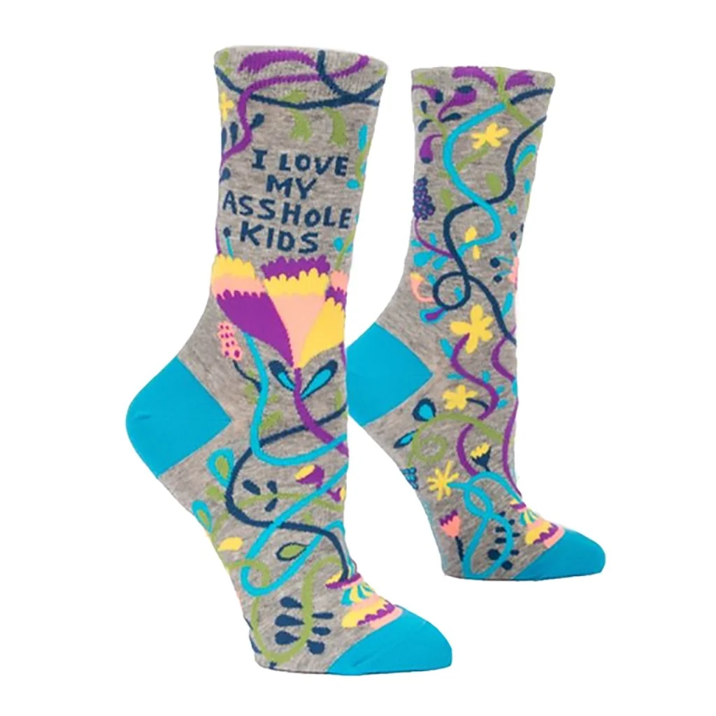 Blue Q : Women's Socks - "I Love My A**hole Kids"