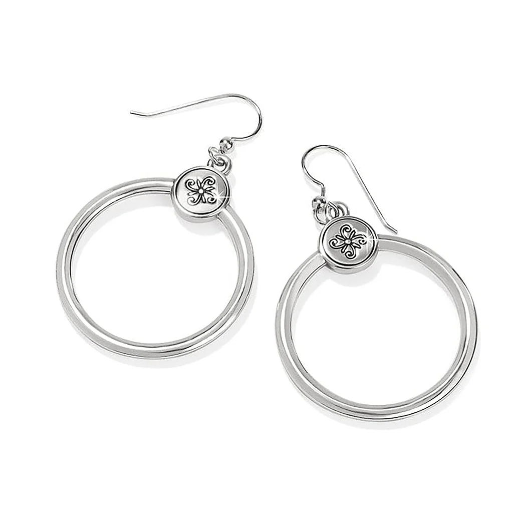 Brighton : Pretty Tough Bold Heart French Wire Earrings - Two Tone - Image 2