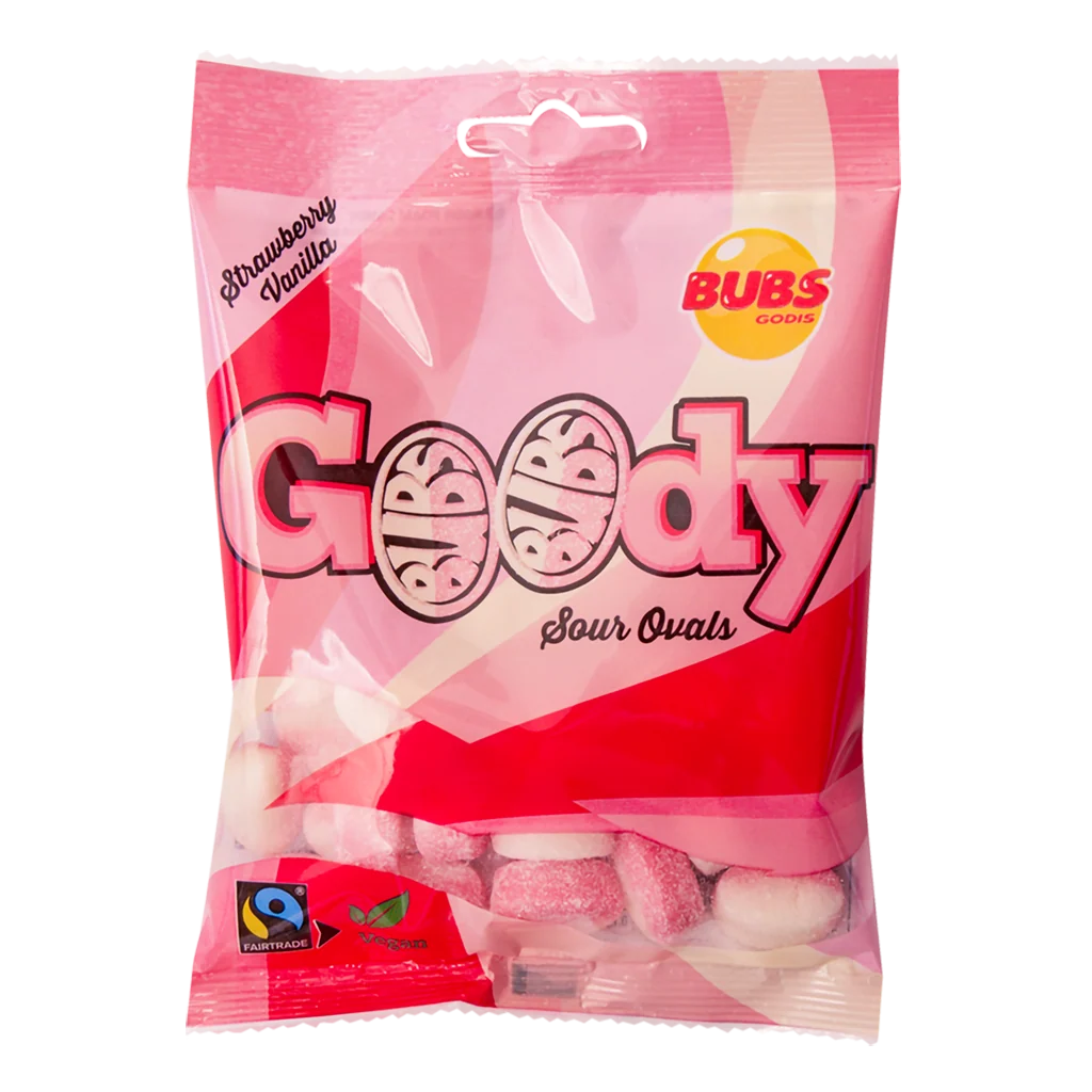 Bubs Candy : Goody Sour Ovals Strawberry Vanilla