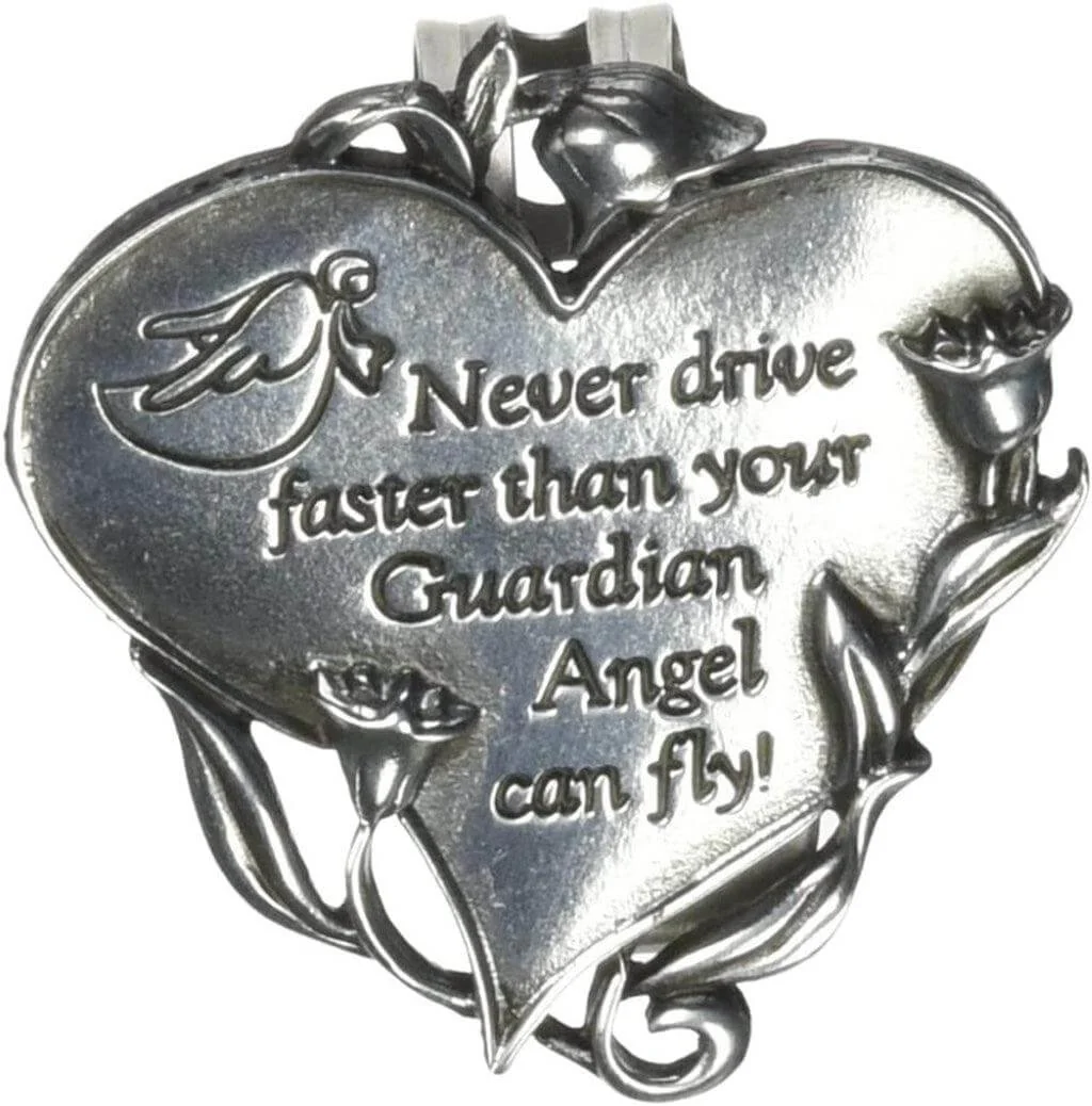Cathedral Art : Heart Visor Clip, "Never Drive Faster"