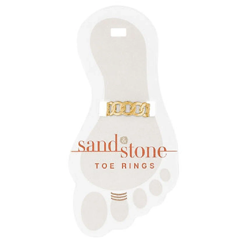 Center Court : Gold Chain Link Sand & Stone Toe Ring