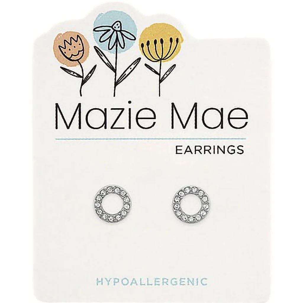 Mazie Mae : Silver CZ Open Circle Stud Earring