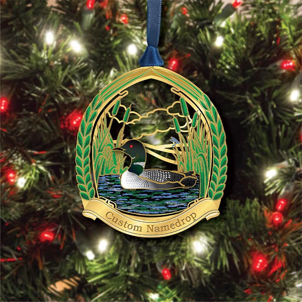 ChemArt : Loon In Reeds Namedrop - Ornament - Image 3