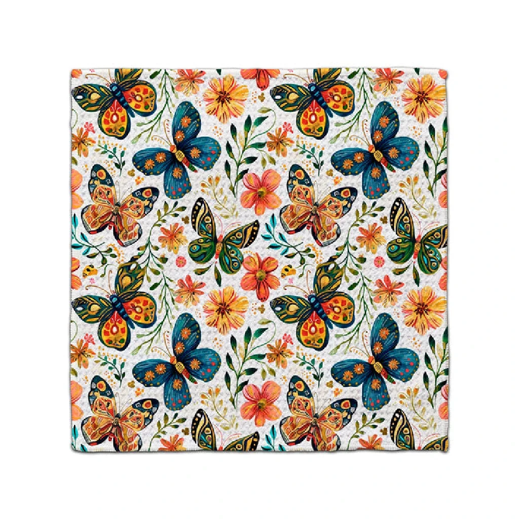 CJ Bella: Folk Art Butterflies Eco-Friendly Washcloth