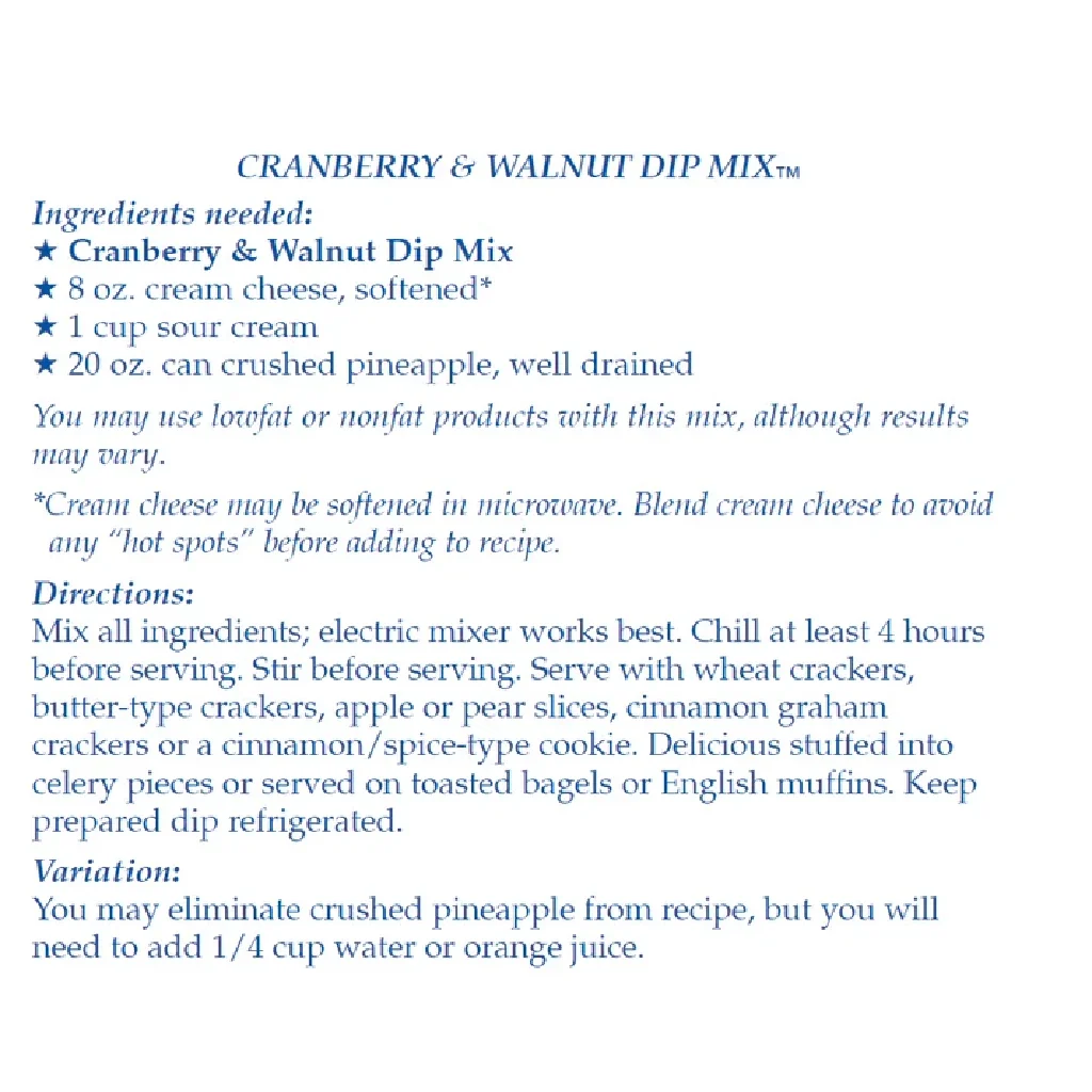 Country Home Creations : Cranberry Walnut Dip Mix - Image 3