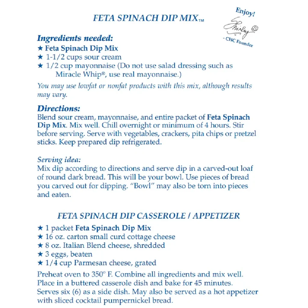 Country Home Creations : Feta Spinach Dip Mix - Image 5