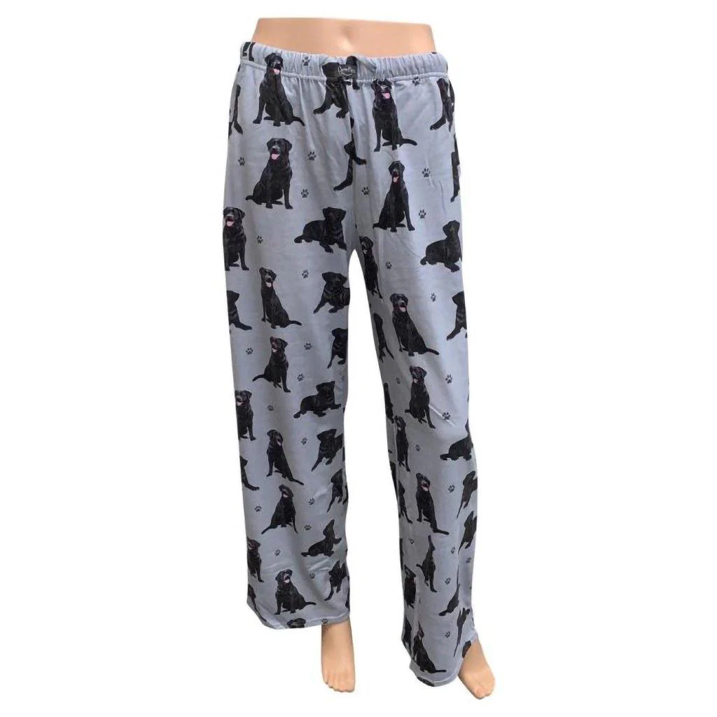 E&S Imports : Pajama Bottoms Black Labrador