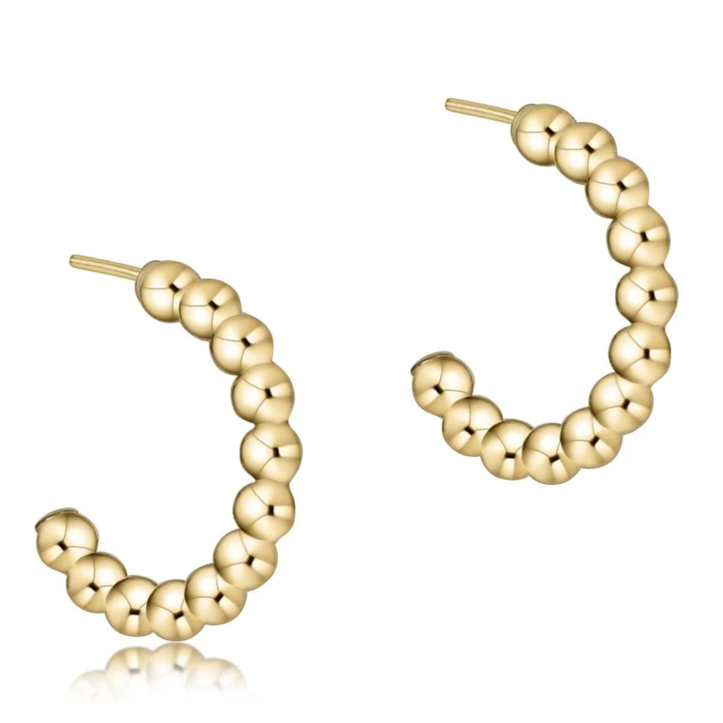 enewton design : Beaded classic 1" Post Hoop - 3mm Gold