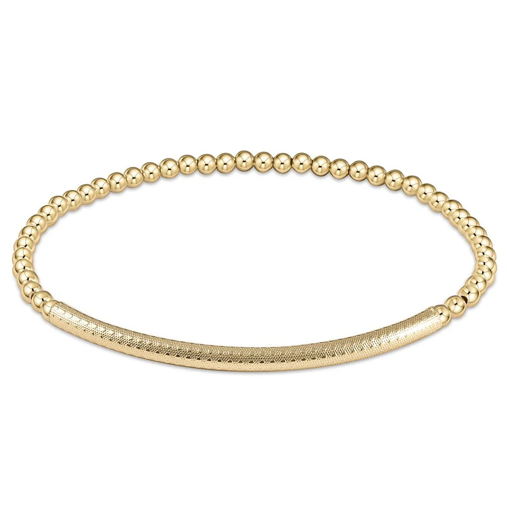 enewton design : Bliss bar textured 3mm Bead Bracelet 6.25" - Gold