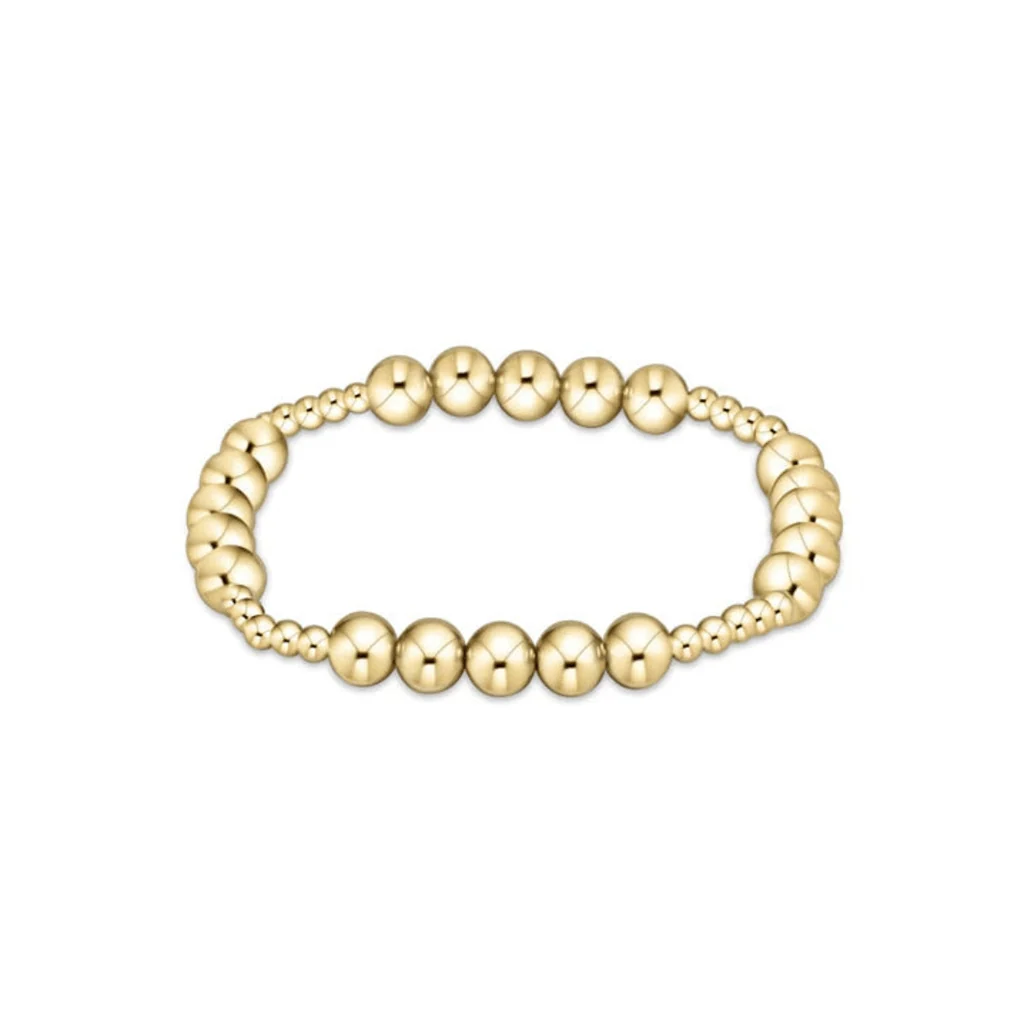 enewton design : Classic Blissful Pattern 3mm Bead Bracelet 6.25" - 6mm Gold