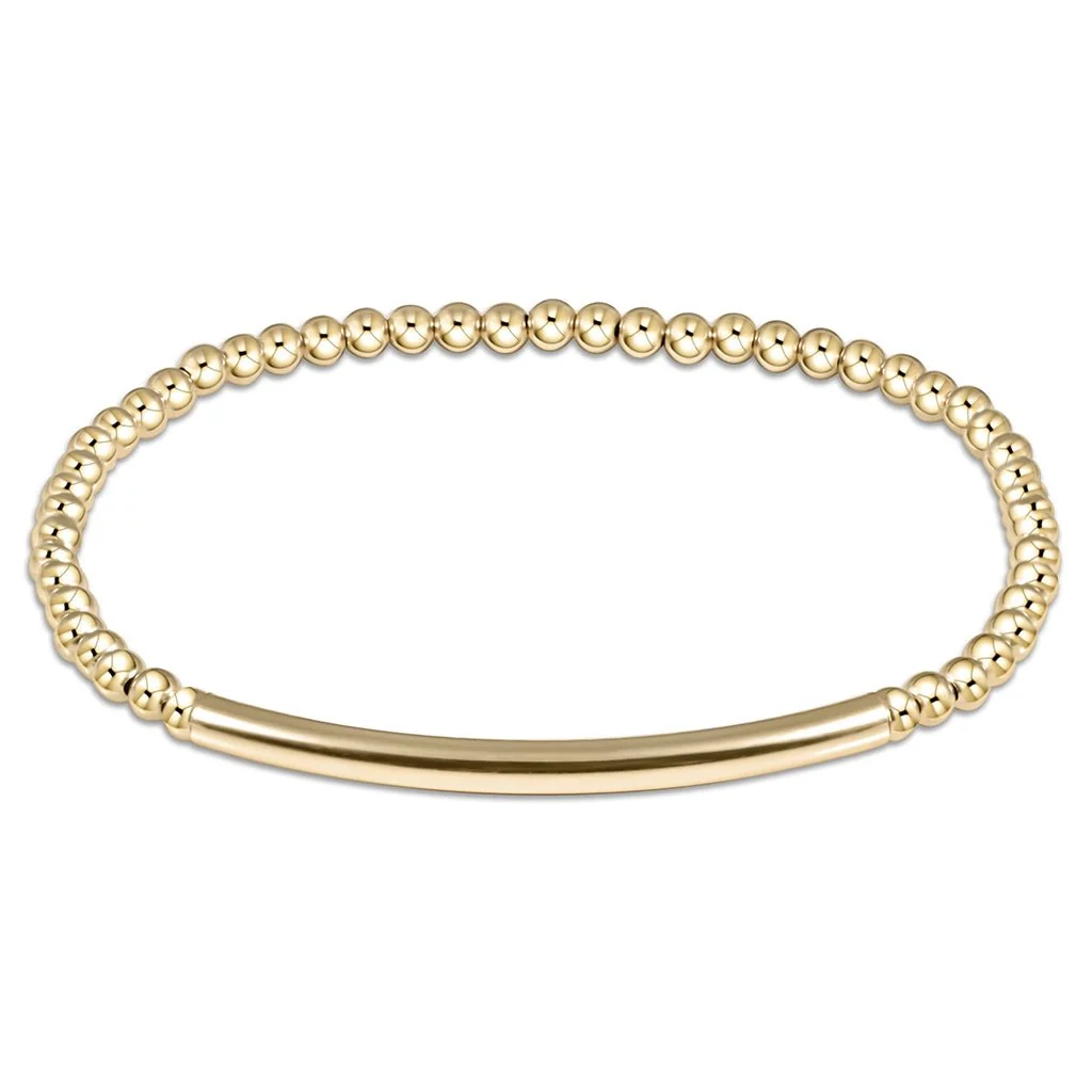 enewton design : Classic gold 3mm Bead Bracelet 6.25" - bliss bar smooth