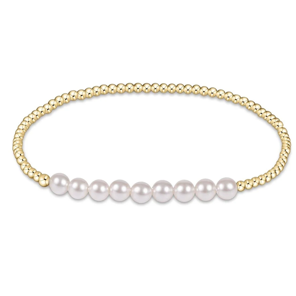 enewton design : Classic Gold Beaded Bliss 2.5mm Bead Bracelet 6.25"- 5mm Pearl