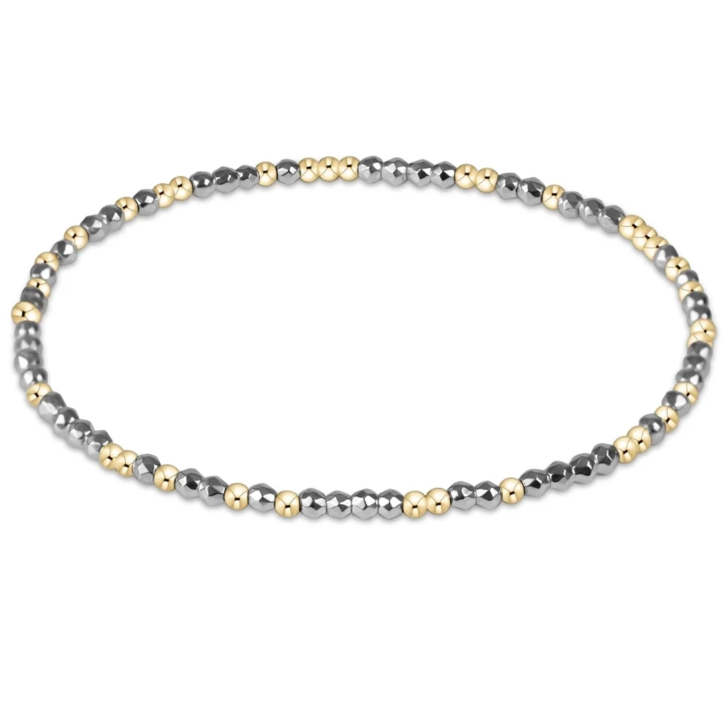 enewton design : Hope Unwritten Bead Bracelet 6.25" - Bright Silver Faceted Hematite