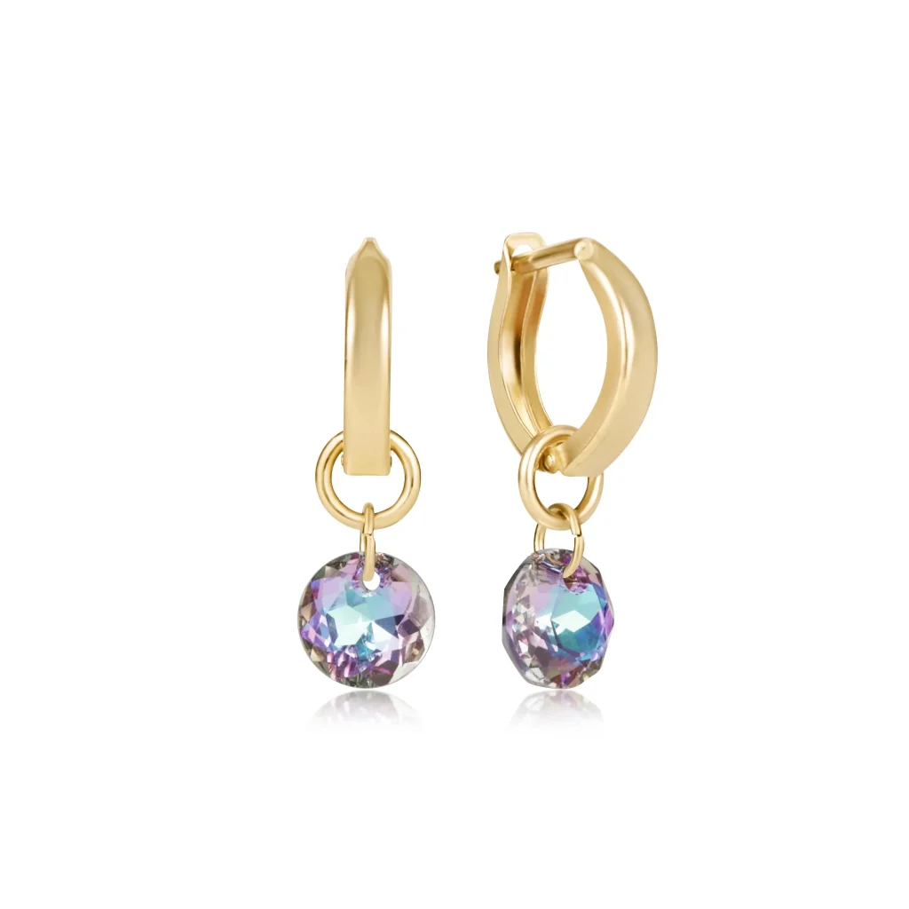 Enewton Design : Huggie Gold 0.5" Hoop Earrings -Charm - Jun Birthstone
