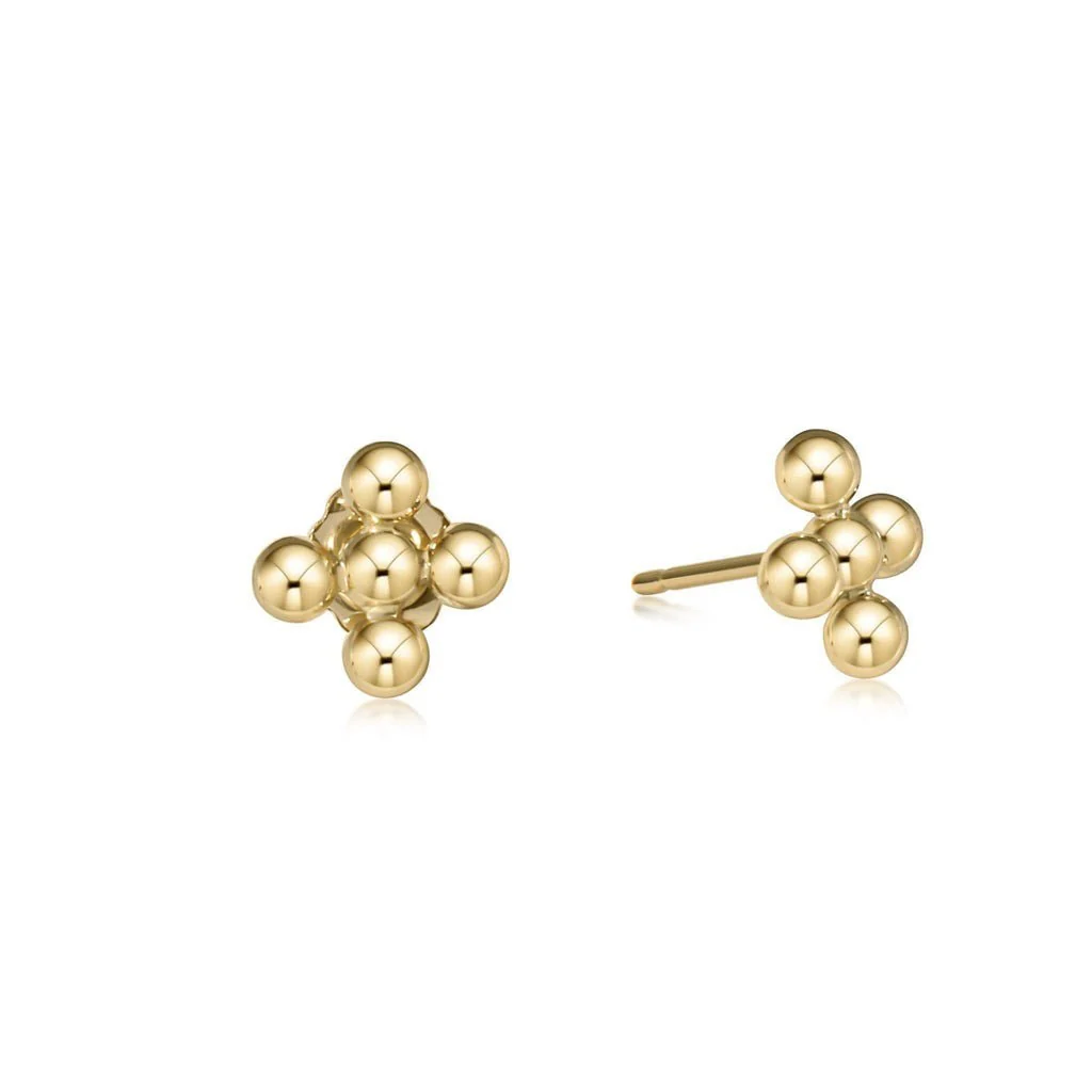 enewton design : Classic Beaded Signature Cross Stud - 3mm Gold