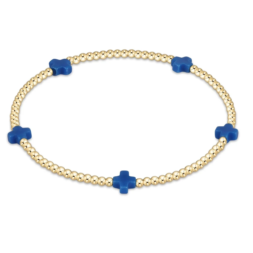 enewton design : Signature Cross Pattern Bracelet 6.25"- 2mm Cobalt