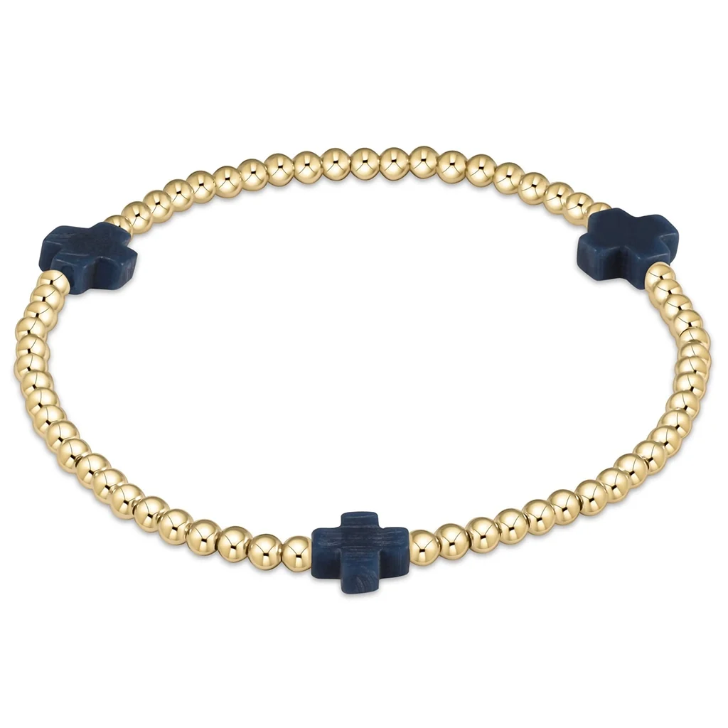enewton design : Signature Cross Pattern Bracelet 6.25" - 3mm Navy