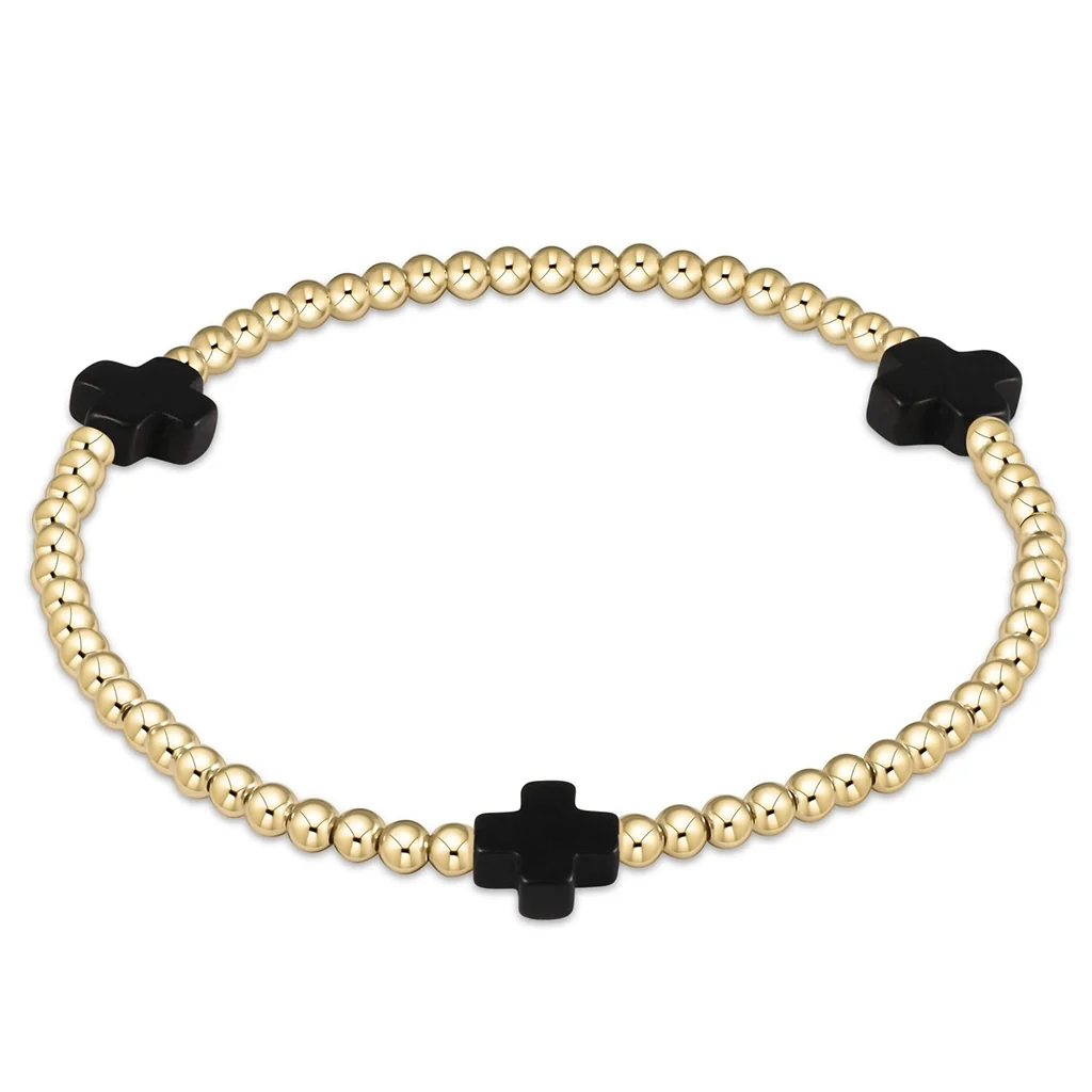 enewton design : Signature Cross Pattern Bracelet 6.25" - 3mm Onyx