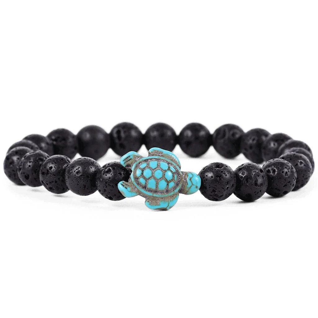 Fahlo : The Journey Bracelet in Lava Stone - Sea Turtle