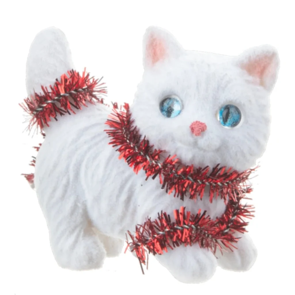 Ganz : Meowy Christmas White Kitten Figurine
