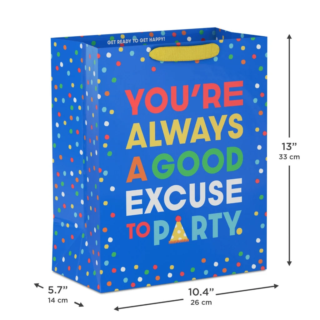 Hallmark : 13" Excuse to Party Large Gift Bag - Image 3