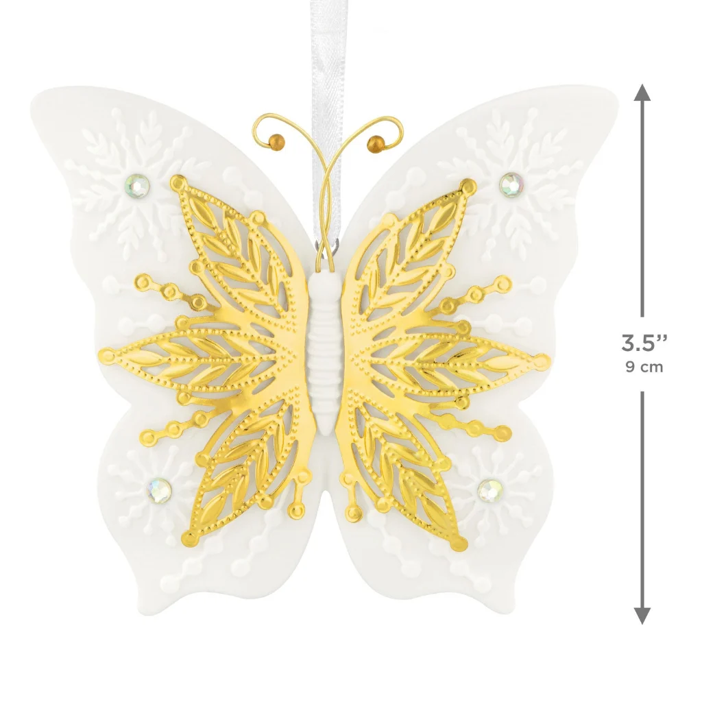 Hallmark : 2026 Keepsake 10th Anniversary Brilliant Butterflies Porcelain and Metal Ornament (54) - Image 4