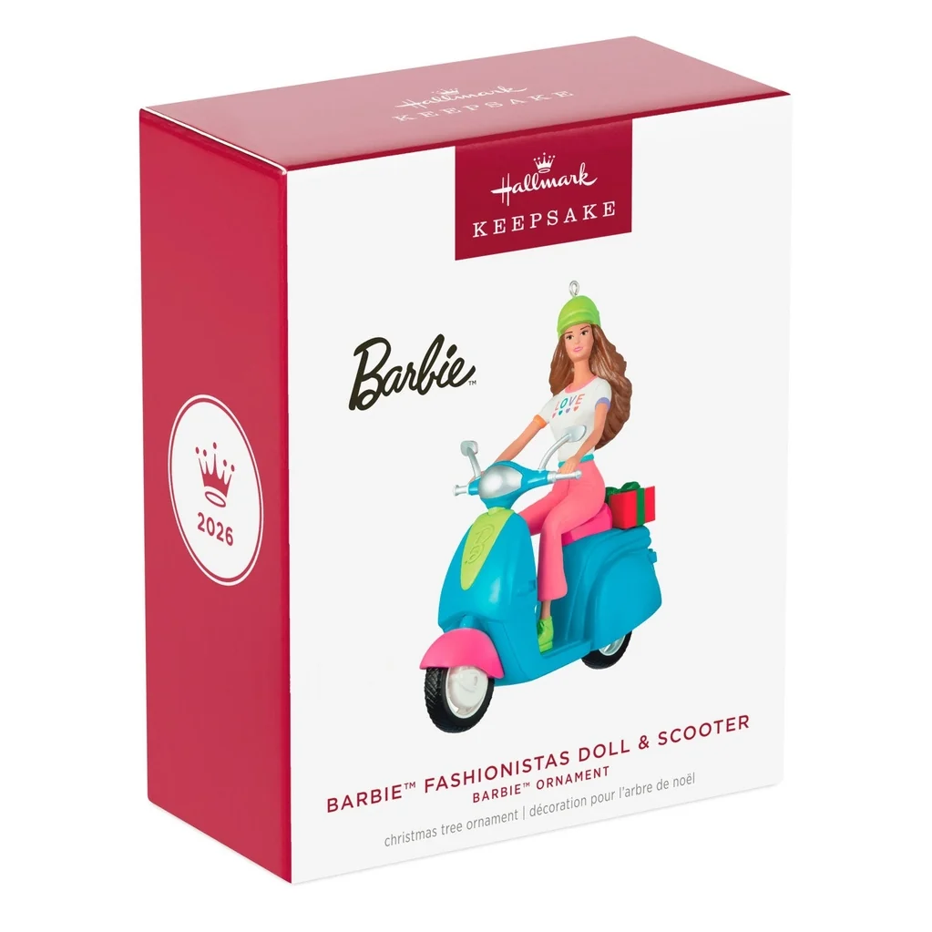 Hallmark : 2026 Keepsake Barbie™ Fashionistas Doll & Scooter Barbie™ Ornament (36) - Image 5