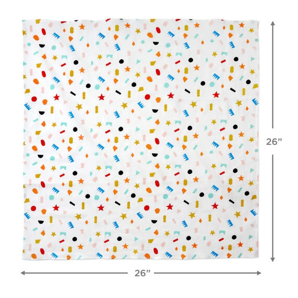 Hallmark : 26" Geometric Confetti on Cream Fabric Gift Wrap - Image 4