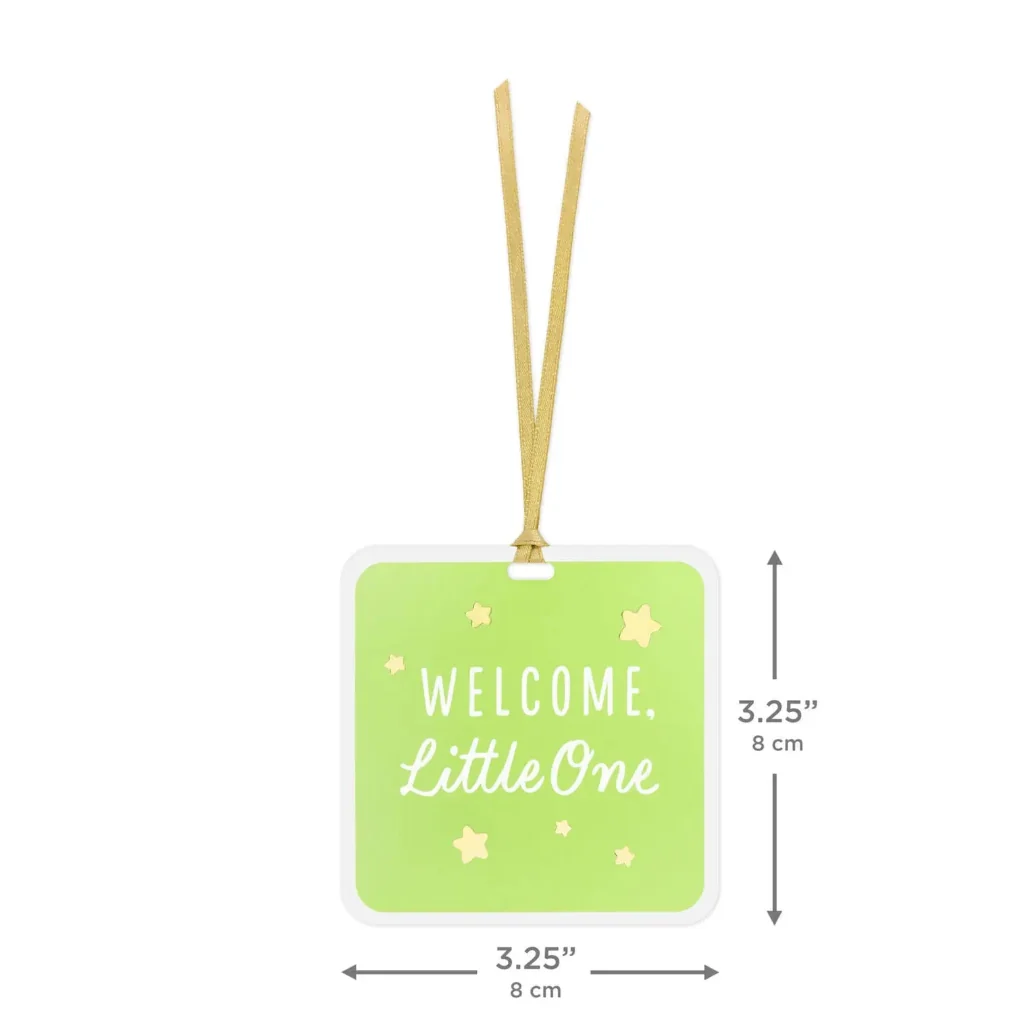 Hallmark : 3.2" Welcome Little One Folded Gift Tag - Image 3