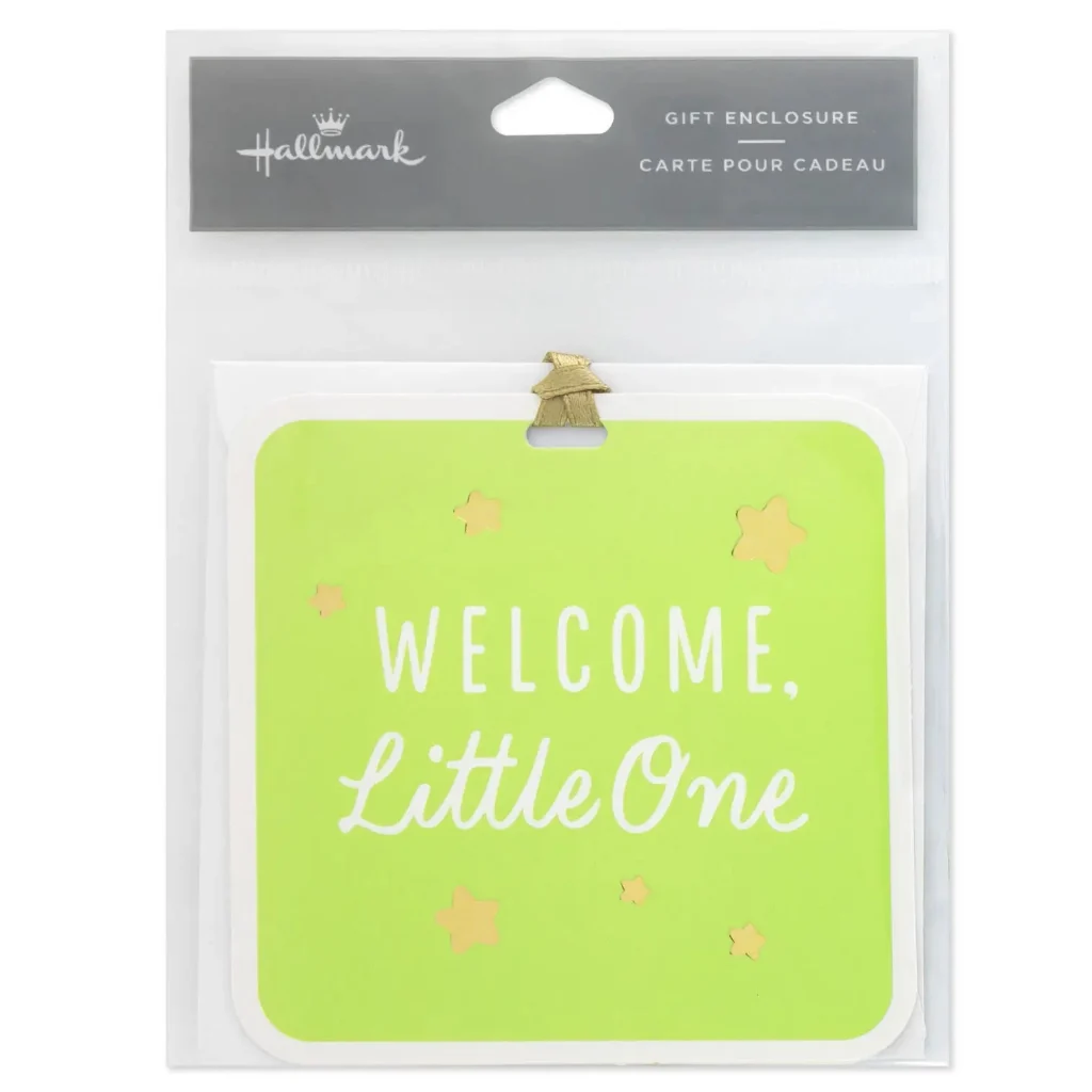 Hallmark : 3.2" Welcome Little One Folded Gift Tag - Image 4