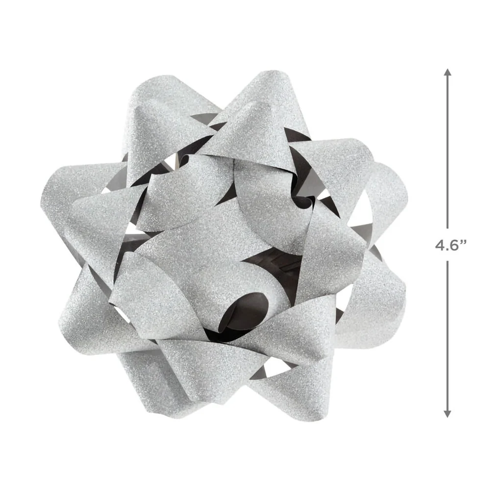 Hallmark : 4.6" Sparkling Silver Gift Bow - Image 3