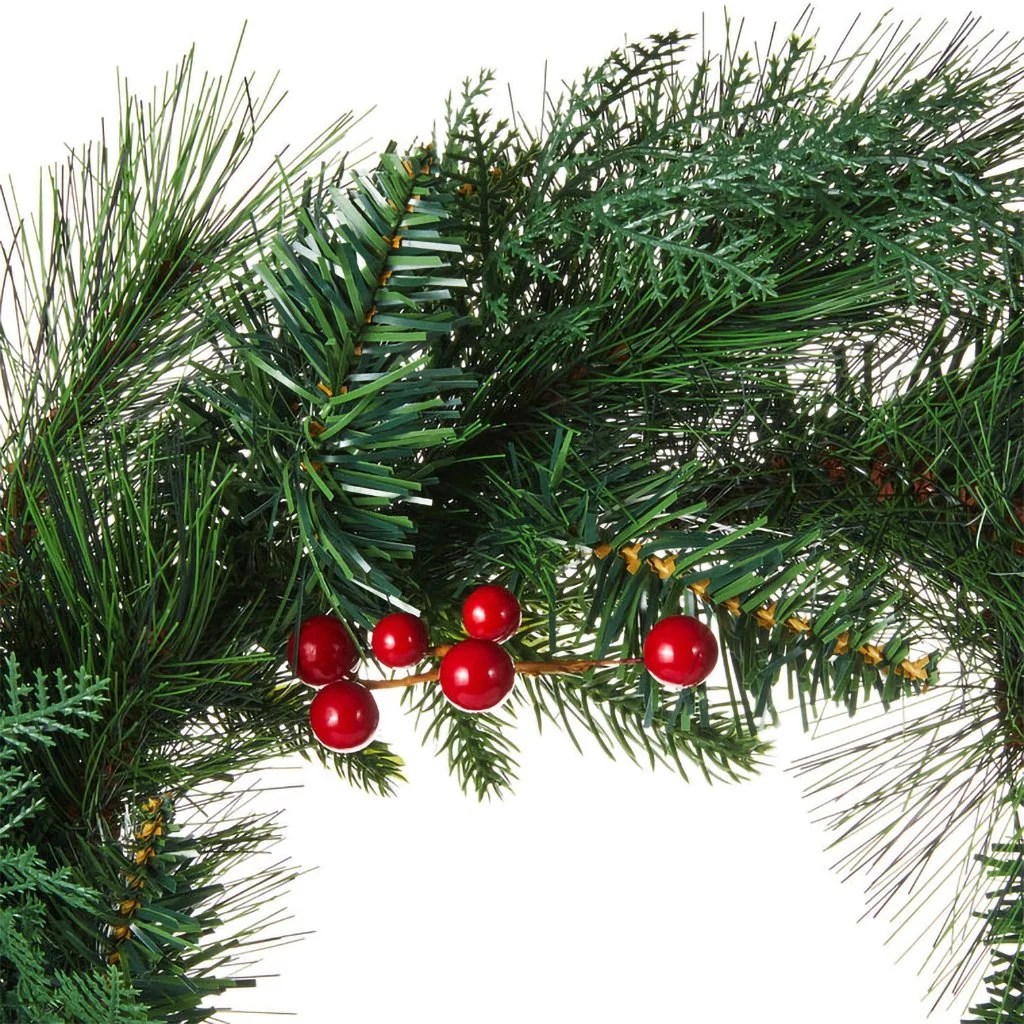 Hallmark : Holly Berry and Pine Faux Floral Wreath, 19" - Image 3