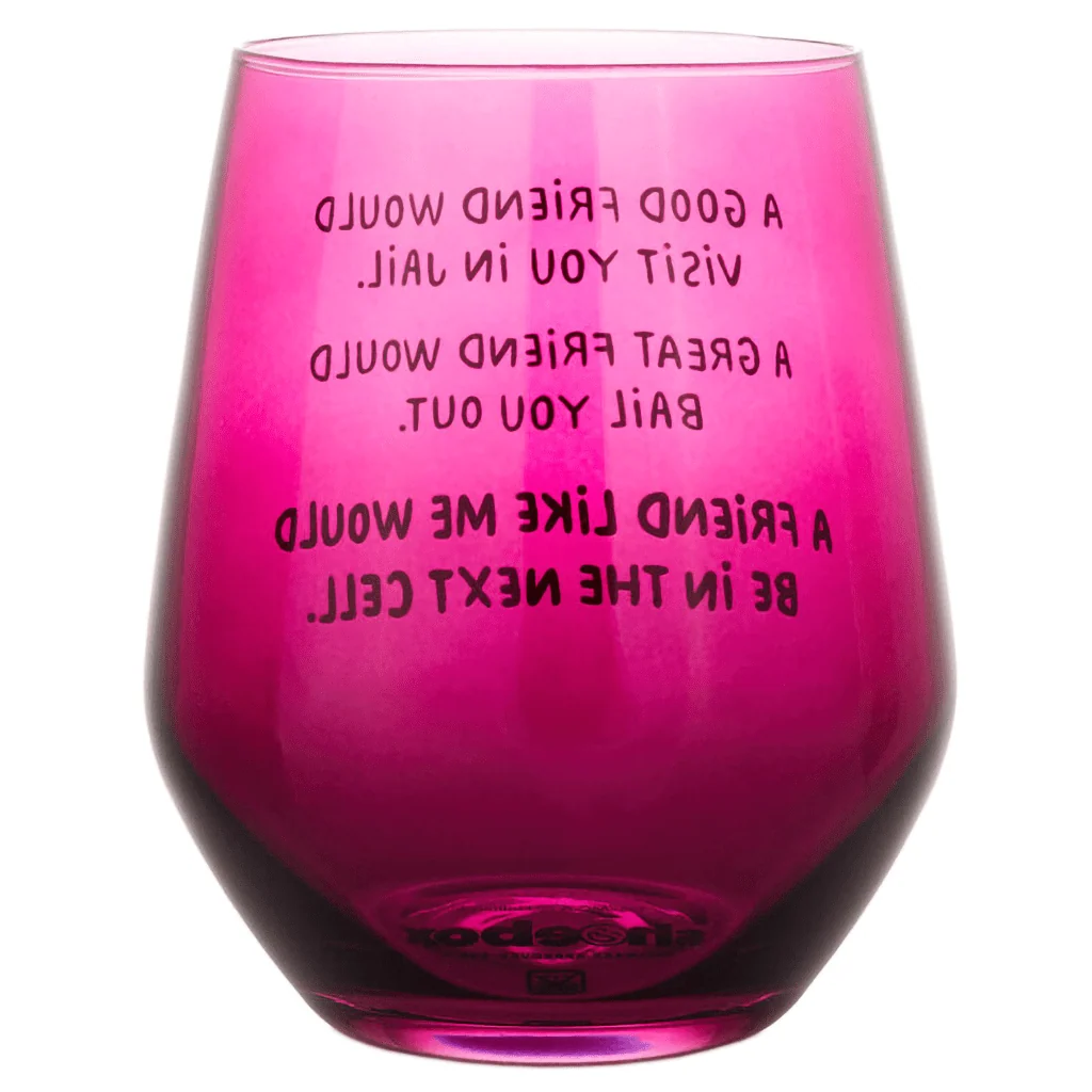 Hallmark : A Friend Like Me Funny Stemless Wine Glass, 15.5 oz. - Image 2