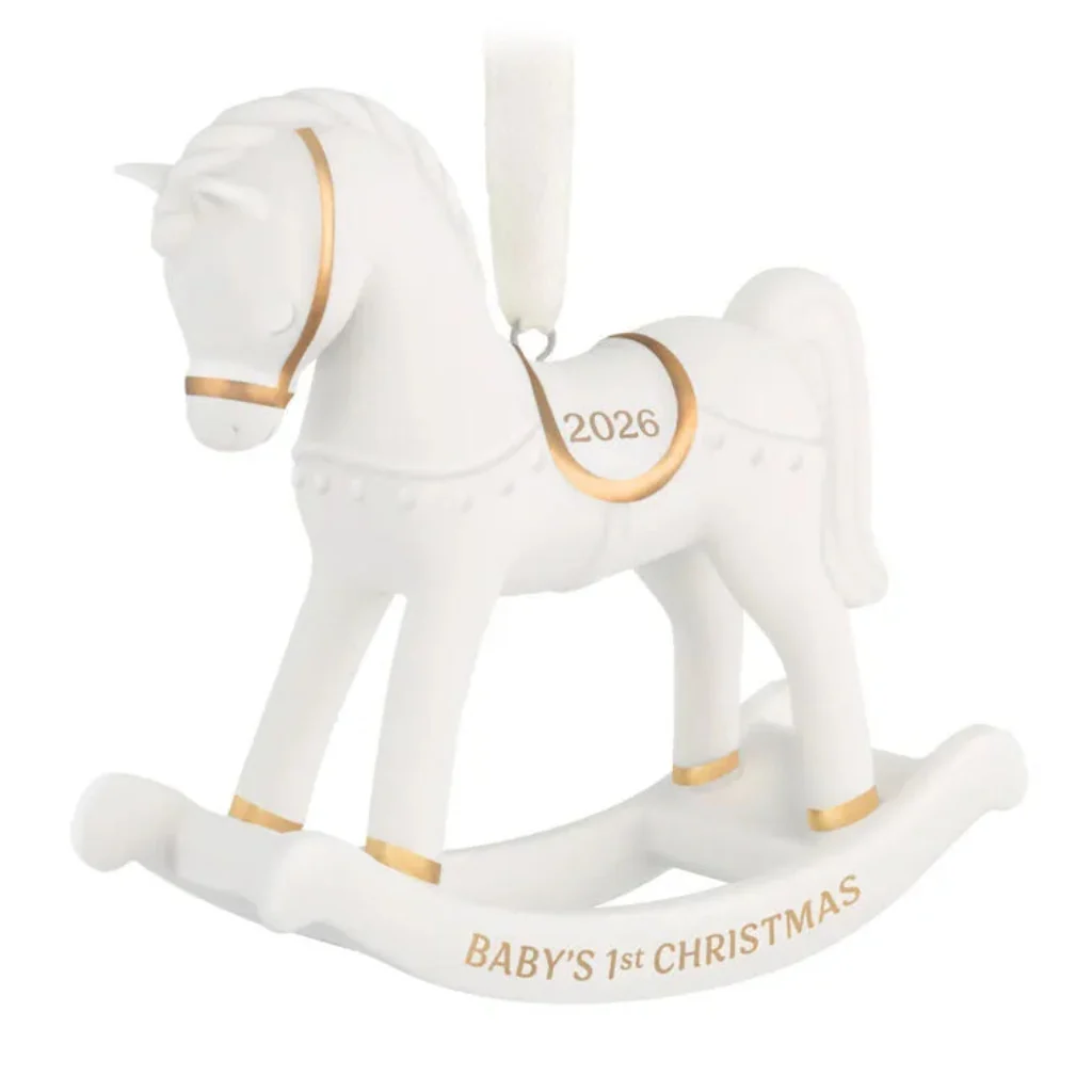 Hallmark : 2026 Keepsake Baby's First Christmas Rocking Horse Porcelain Ornament (31) - Image 2
