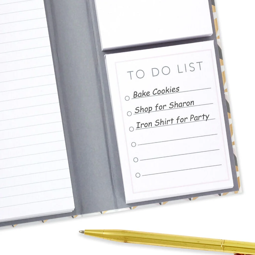 Hallmark : Blush, Pink and Gray Geometric Folio and Memo Pad Set - Image 3