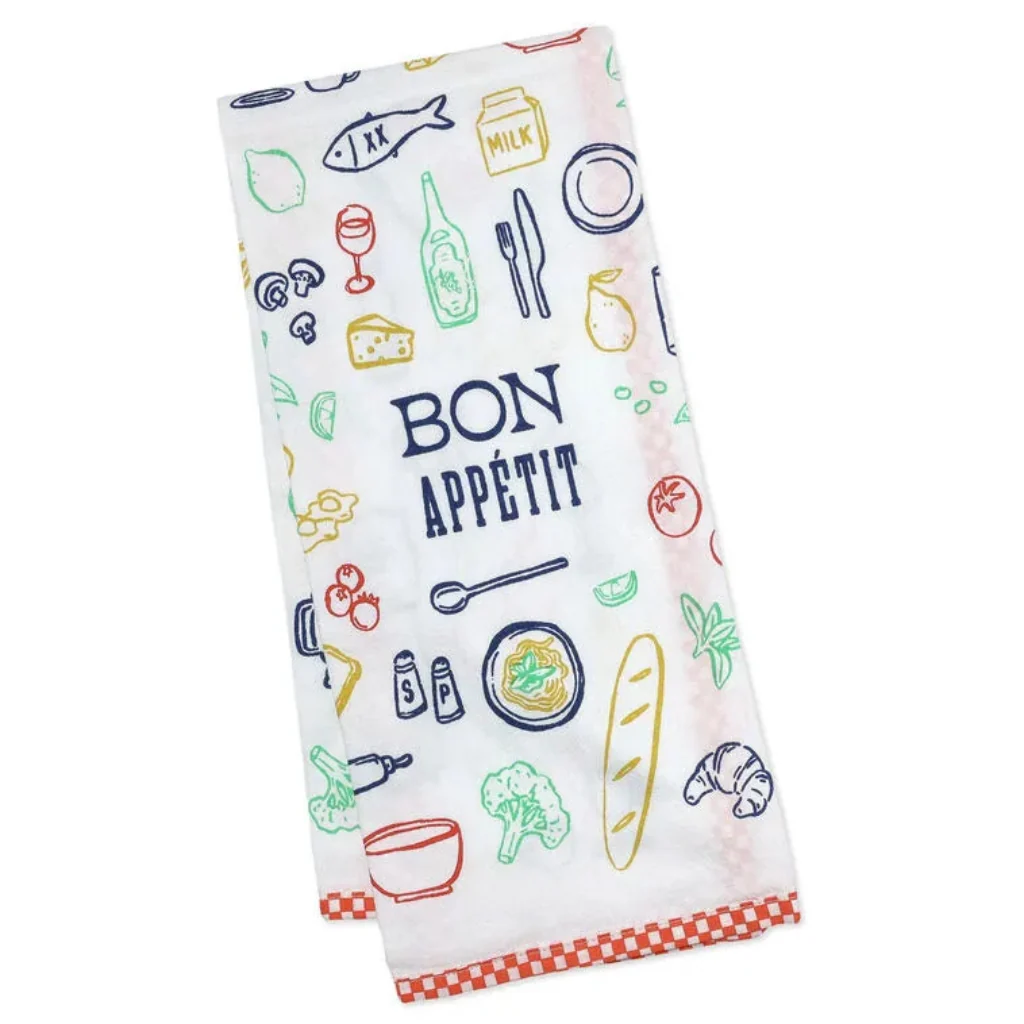 Hallmark : Bon Appétit Food Icons Tea Towel, 18x24 - Image 3