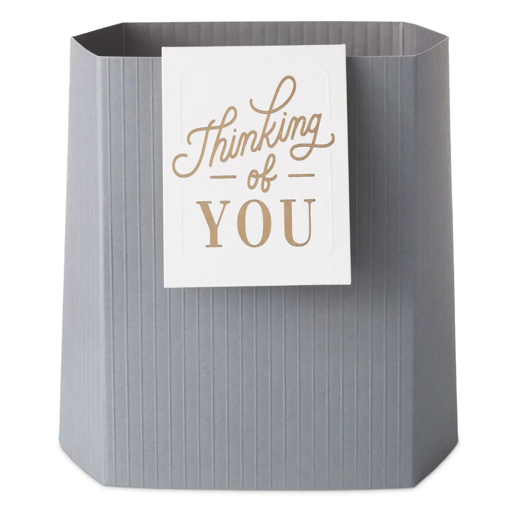Hallmark : Build-a-Bouquet Gold Polka Dots Pop-Up Paper Vase With Mini Card - Image 5