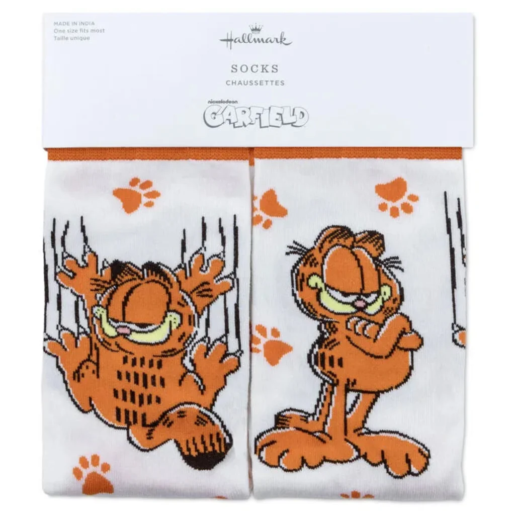 Hallmark : Garfield Poses and Paw Prints Novelty Crew Socks