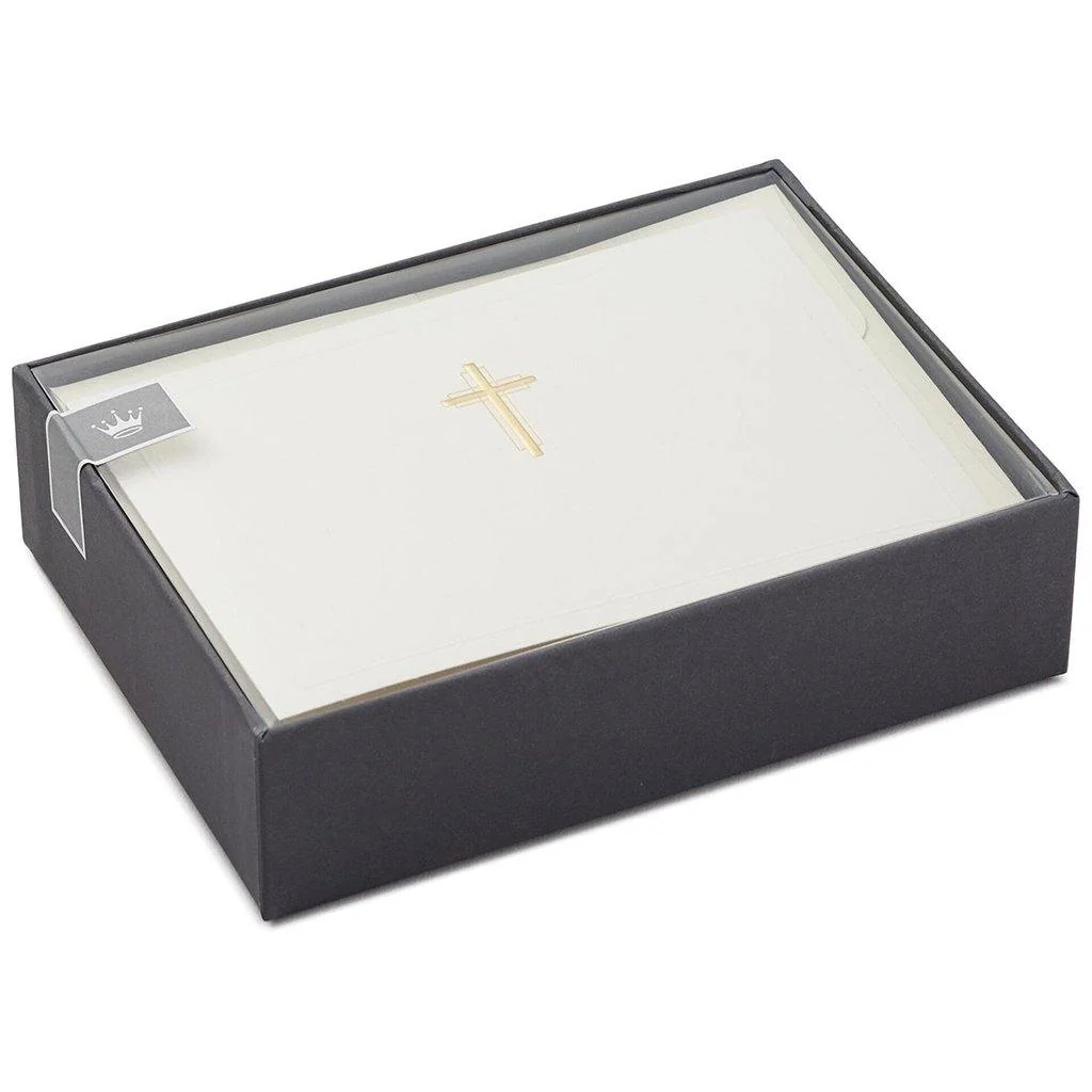 Hallmark : Gold Cross Religious Note Cards, Box of 20 - Image 2