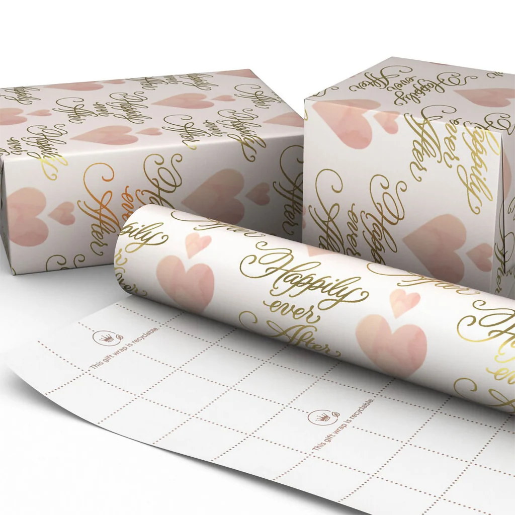 Hallmark : Hearts and Happily Ever After on Blush Wrapping Paper Roll, 20 sq. ft. - Image 2