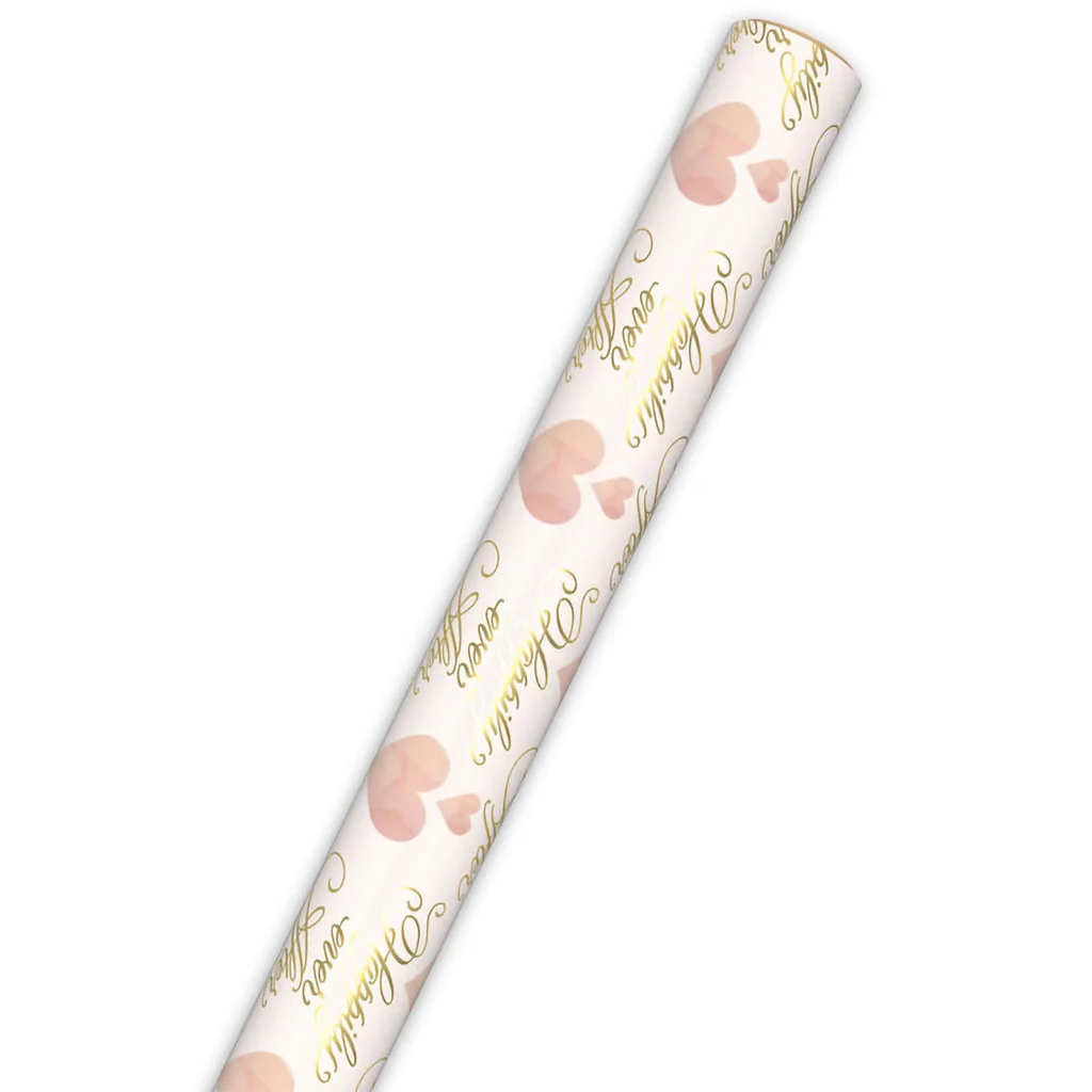 Hallmark : Hearts and Happily Ever After on Blush Wrapping Paper Roll, 20 sq. ft. - Image 5