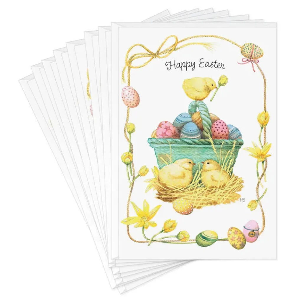 Hallmark : Nostalgic Chicks And Basket of Eggs Easter Cards
