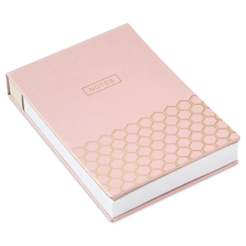 Hallmark : Pink and Gold Honeycomb Faux Leather Large List Pad