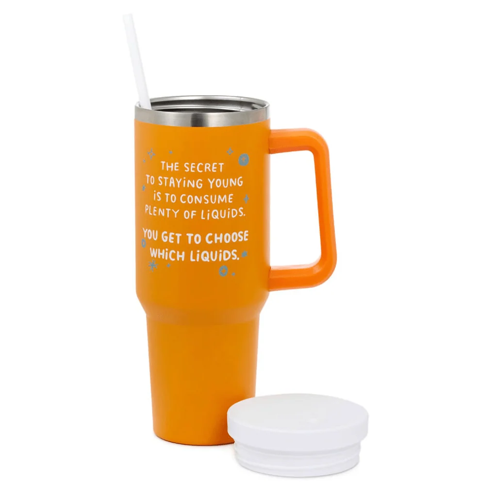 Hallmark : Secret to Staying Young Insulated Travel Cup With Handle, 42 oz. - Image 3