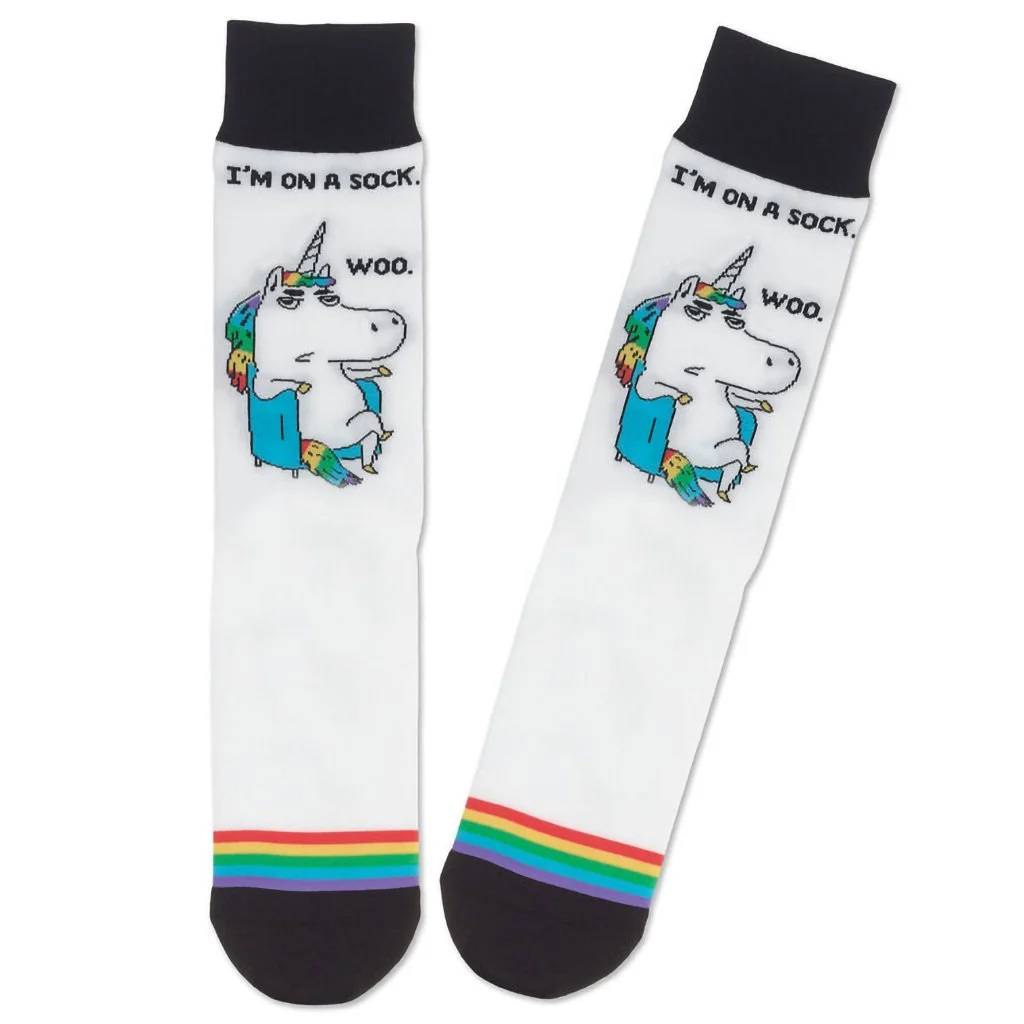 Hallmark : Shoebox Sarcastic Unicorn Funny Crew Socks