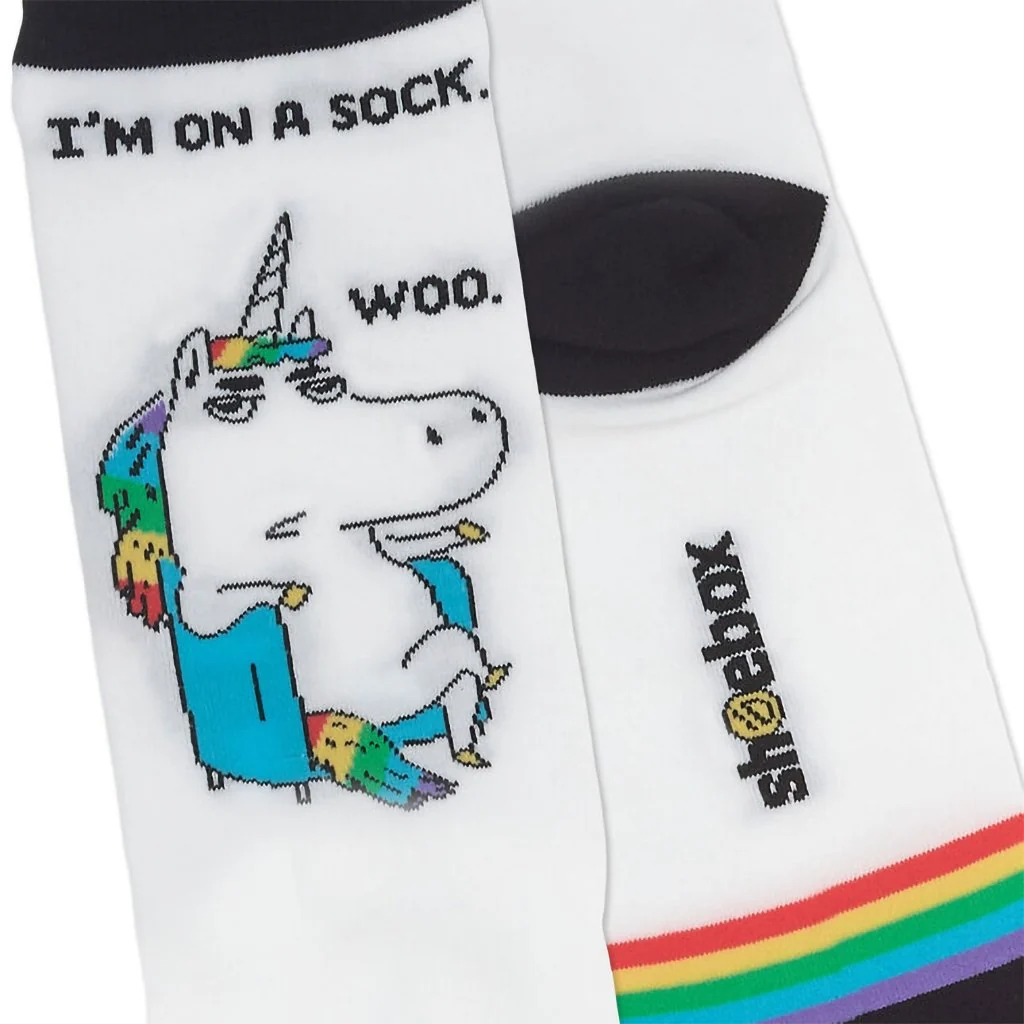 Hallmark : Shoebox Sarcastic Unicorn Funny Crew Socks - Image 3