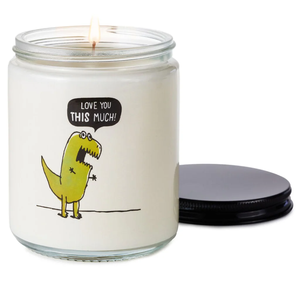 Hallmark : T-Rex Love You This Much Scented Single-Wick Jar Candle, 7 oz. - Image 2