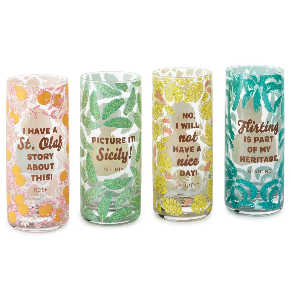 Hallmark : The Golden Girls Cameos and Quotes Drinking Glasses, Set of 4 - Image 5