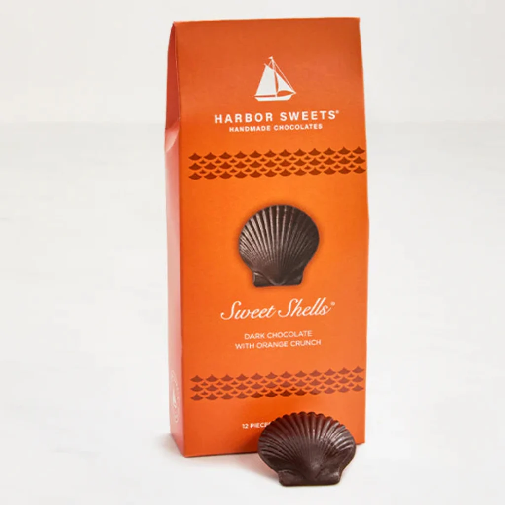 Harbor Sweets : Dark Chocolate Sweet Shells Gable Box -12 PC